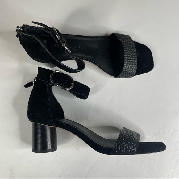 Rebecca Minkoff Black Block Heel Sandals Size 7B - Picture 1 of 7